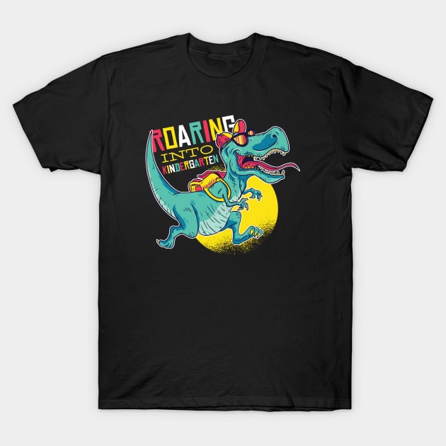 Roaring into Kindergarten // Fun T-Rex Back to School T-Shirt by SLAG_Creative